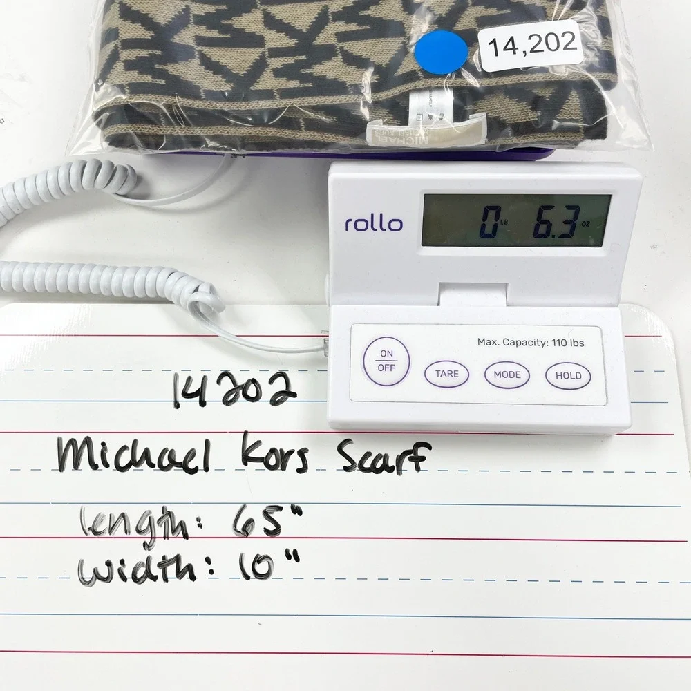 Michael Kors Knit Scarf Preppy Monogram Logo Clean Girl Contemporary Urban Luxe - Picture 8 of 8